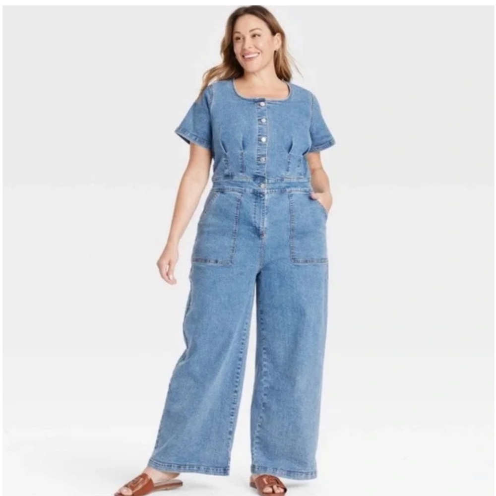 Ava & Viv Blue Denim Jumpsuit NWT - 17